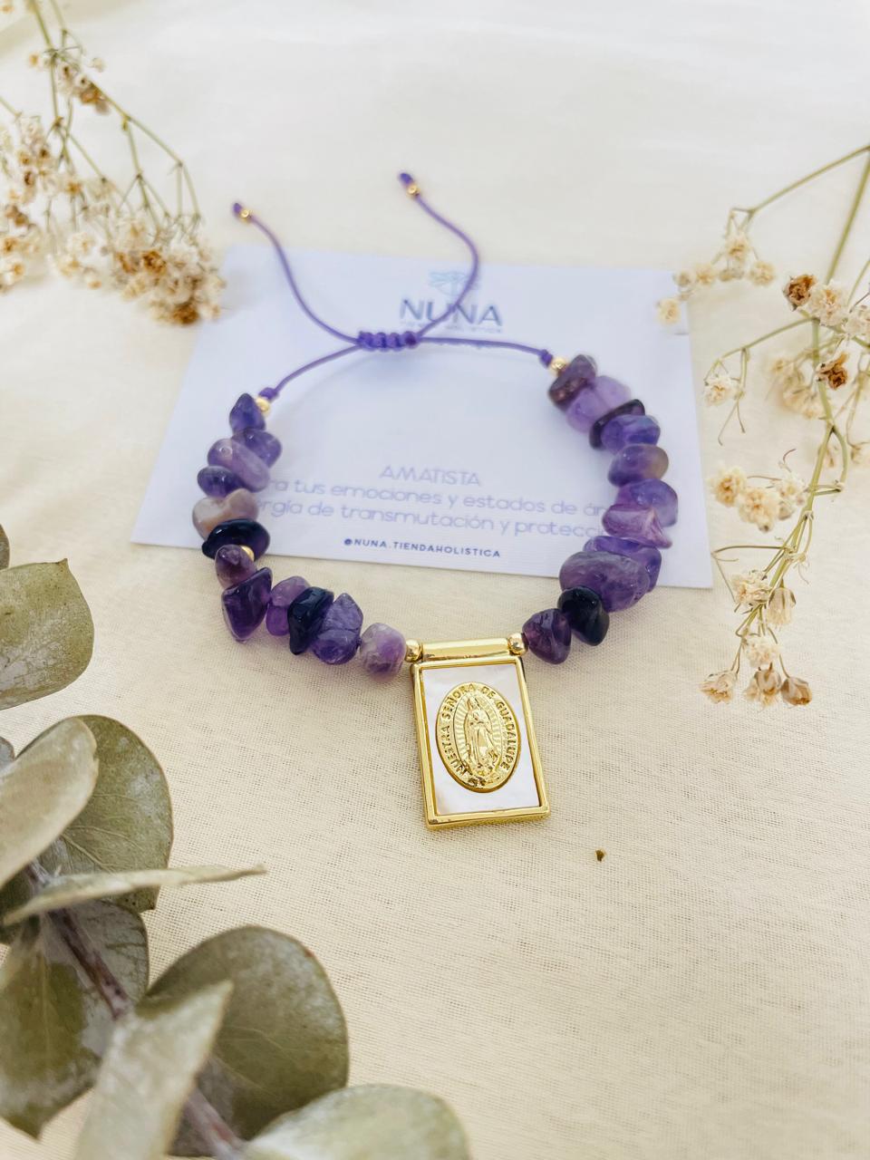 Pulsera Amatista + Virgen de Guadalupe